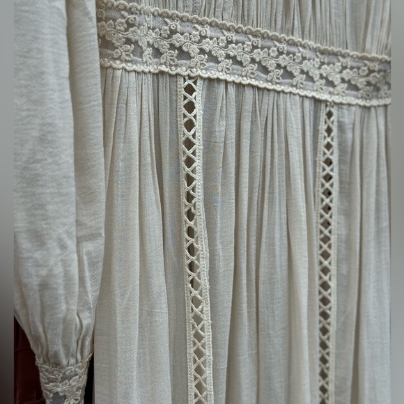 NWT Spell & the Gypsy Le Gauze Lace duster Small new off white dress wedding - Picture 14 of 17